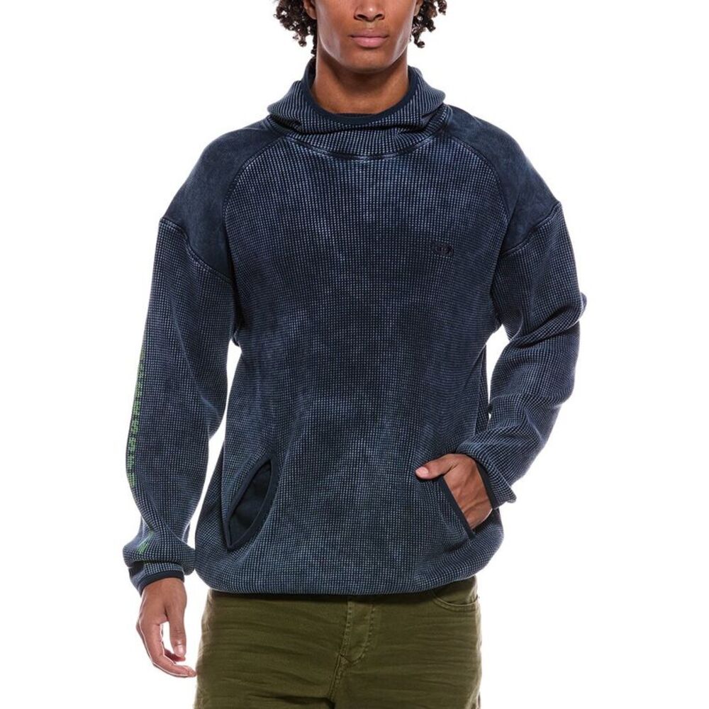 Diesel Mens Waffle-Knit Hoodie, Blue